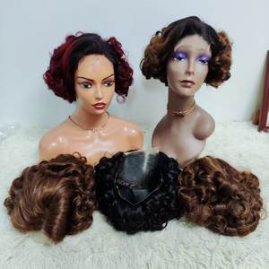 Promoción Letsfly, Peluca Brasileña con Cierre de Encaje 4x4 de 200 Gramos, Peluca Corta Bob con Ondas Sueltas al 200%, Peluca de Cabello Humano Rizado y Elástico de 10 Pulgadas - Product Image 6