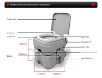 Toilette portable pour soins à domicile, toilette d'hôpital portable 20L, toilette de chevet pour adultes et personnes âgées