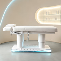 Lit de beauté multifonctionnel pliable en métal avec 4 moteurs réglables électriquement, en PVC, pour tatouage, massage, injection, micro-aiguilletage