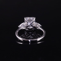 Bague de fiançailles trilogie 2-10 carats, coupe radiante, moissanite VVS, argent sterling 925 plaqué rhodium PVD, bijoux pour femmes