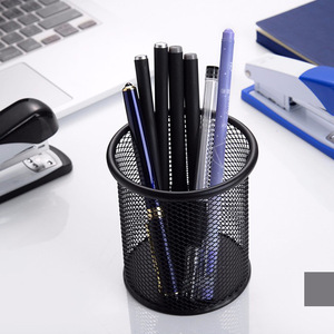 Porte-stylo en métal Dehong, rond, grande capacité, organisateur de bureau, rangement de bureau - Product Image 1