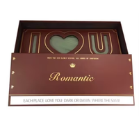 Boîte cadeau en carton personnalisable 'Je t'aime' avec motif floral rectangulaire pour petite amie, fête des mères, en PVC, papier, avec protection UV