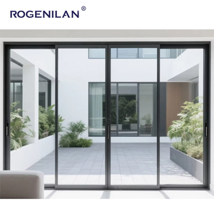 Rogenilan Porte coulissante électrique fine en métal à double vitrage Porte coulissante automatique en aluminium personnalisée chinoise Fournisseur - Product Image 2
