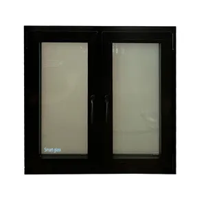 Ventana de vidrio de doble panel con marco de aluminio energéticamente eficiente inclinar y girar la ventana europea con vidrio inteligente