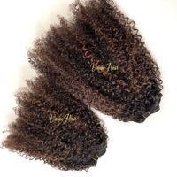 VMAE Tissage Brut Remy Mongolien Bouclé Crépu Afro Coily Balayage Blond Cendré Marron Mèches Couleur 4A 4B 4C Cheveux Humains Bouclés Afro