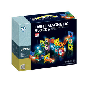 Set di 49 Pezzi per Costruire Piste per <span class=keywords><strong>Biglie</strong></span> Magnetiche, Labirinto Magnetico con Luci Colorate - Product Image 6