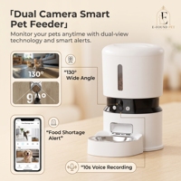Comedero Inteligente para Mascotas con WiFi de 4L, Cámara HD, Control por Aplicación Tuya, Carga/Batería, Tazón de Acero Inoxidable, Dispensador Automático de Comida Seca, Lujoso