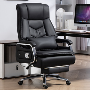 Silla Ejecutiva de Cuero Vacuno de Lujo, Diseño Contemporáneo, Altura Ajustable, Giratoria, para Directores y Gerentes - Product Image 3