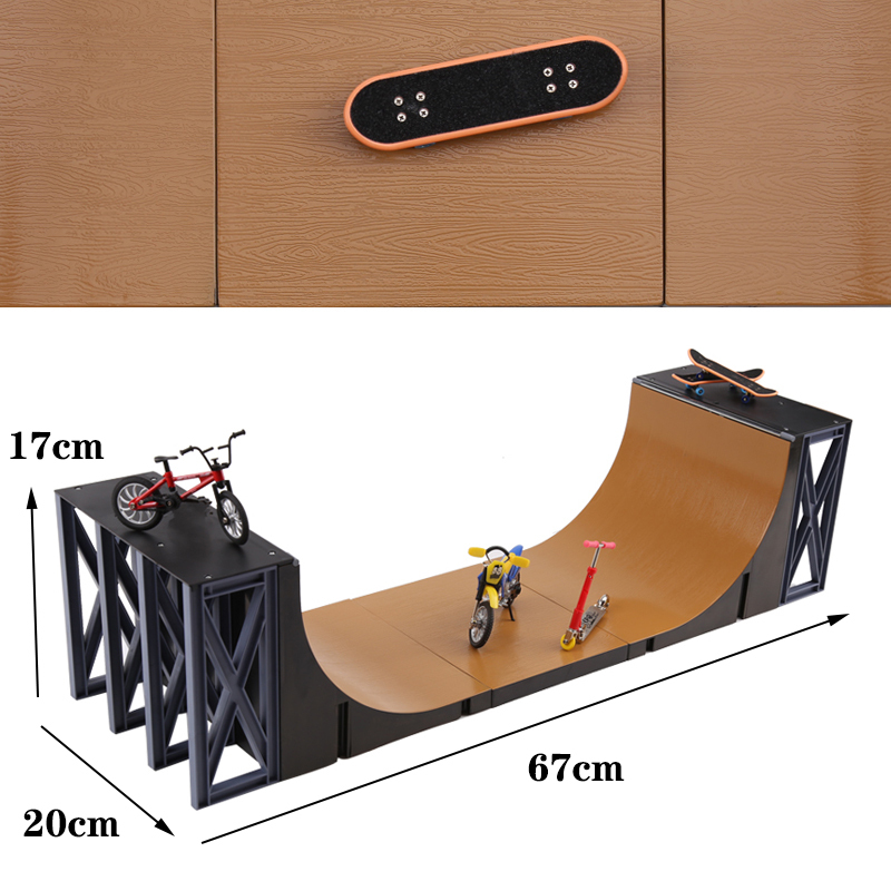 Skatepark Miniature Pour Doigts – Inclut Rampes, Planche, Vélo, Trottinette, Moto – En ABS – Jouet Créatif Pour Enfants 3 Ans Et Plus