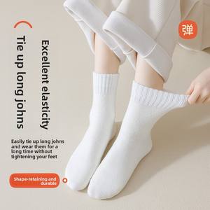 Calcetines de Cachemira para mujer de media pantorrilla Otoño Invierno calcetines de lana gruesos para dormir calcetines largos de maternidad de punto - Product Image 3