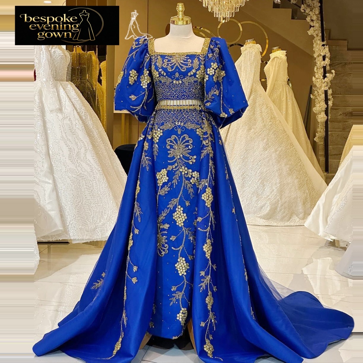 boots for evening dress ROYAL SAPPHIRE MAXI GOWN