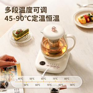 Bouilloire à thé en verre Crool, température réglable de 45 à 90 °C, avec filtre, pour la maison et le bureau - Product Image 1