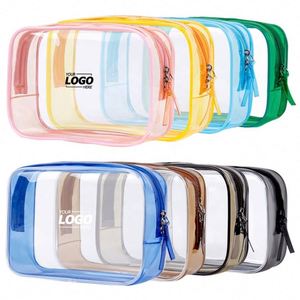 Sac de maquillage transparent approuvé par la TSA, petite trousse de toilette transparente pour articles de toilette, sac de voyage 6,6"x2,3"x4,7" pour hommes et femmes - Product Image 1