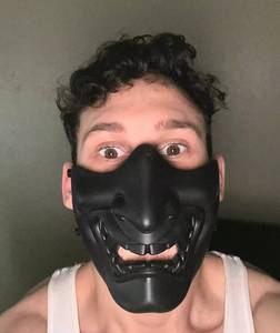 戦術用オートバイヘルメットゴーグルマウスカバー屋外保護スカル防風マスクハーフフェイス悪魔マスク - Product Image 5