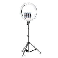Support de lumière annulaire de 22 pouces pour intérieur, maquillage en direct, photographie professionnelle, avec support et sac de rangement, lumière d'appoint LED