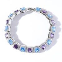 Nouvel Arrivage Bracelet et Collier Carré 10mm Luxe Hip-Hop Bling CZ pour Hommes et Femmes