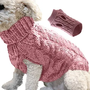 Более дешевый теплый мягкий зимний свитер для домашних животных разных цветов, одежда для собак, однотонный вязаный теплый свитер для домашних животных