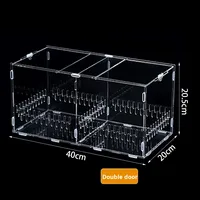 Boîte d'élevage rectangulaire transparente en acrylique magnétique OEM pour insectes, crabes ermites et reptiles