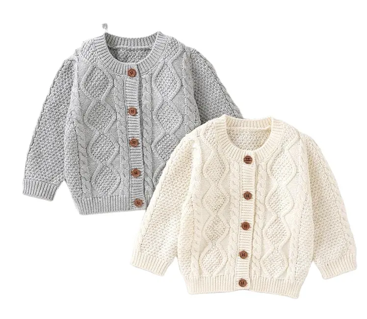 Baby Sweaters Autumn Winter Newborn Long Sleeve Jackets Coats Casual Solid Knitted Toddler Infant Boy Girl Knitwear Top