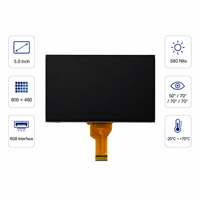 Écran LCD TFT 4,96 pouces 800x480 580 nits Interface RGB 40 broches Module LCD industriel pour panneau de commande HMI