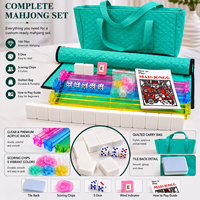 Authentique ensemble de Mahjong américain de 166 pièces, option poker, tuiles en mélamine de qualité supérieure, pour 4 joueurs, sac de transport, 4 supports, dés et jetons inclus