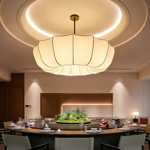 Chinese Style Chandelier 60cm 80cm Round <b>Zen</b> Inspired Light For Restaurant Living Room Hotel Private Room Lighting Fixture - Product Image 1