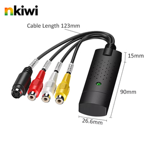 NKIWI การ์ดจับภาพวิดีโอ USB 2.0 พร้อมการบันทึกพลังงาน DC/AC สำหรับ MP4 สำหรับทีวีสำหรับตัวแปลง VHS เป็นคอมพิวเตอร์ - Product Image 3