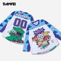 TF Jersey hoki Fashion kustom desain kaus tim pria bordir grosir Jersey hoki es