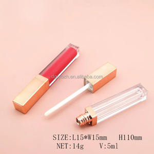 在庫5mlローズゴールドスクエアリップグレーズチューブプラスチック製空口紅チューブスクリューキャップ付き化粧品用ロゴ印刷可能 - Product Image 4