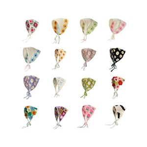 Foulard triangulaire en tricot acrylique All-Starstyle, motif géométrique, polyvalent quatre saisons, mode rétro française, mignon et féminin - Product Image 4