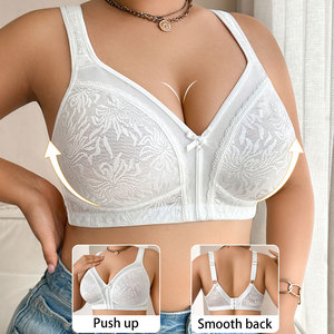Soutien-gorge gothique grande <span class=keywords><strong>taille</strong></span> en dentelle ultra-fine, sans rembourrage, sans armatures, bretelles larges, confortable, pour femmes à forte poitrine, effet amincissant - Product Image 5