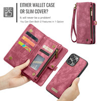 2025 vente chaude CaseMe luxe 2-en-1 portefeuille étui en cuir PU pour 16 Pro Max Business Design porte-carte lanière incluse