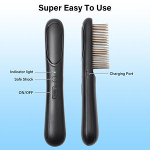 Brosse de massage <span class=keywords><strong>anti</strong></span>-puces 2 en 1 personnalisée, peigne électrique <span class=keywords><strong>anti</strong></span>-poux, éliminateur de poils pour chien et <span class=keywords><strong>chat</strong></span> - Product Image 2