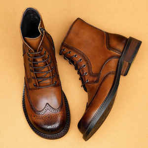 Botas Oxford de Negocios de Alta Gama, Personalizadas, de Cuero Genuino, Estilo Inglés Retro, con Suela Gruesa y Antideslizante - Product Image 2