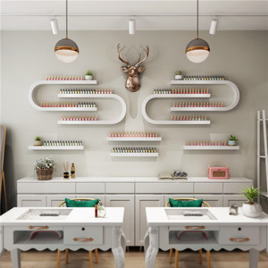 Expositor de Esmalte de Uñas Acrílico, Soporte de Exhibición de Arte en Hierro en Forma de U para Pared, para Tiendas de Arte de Uñas, Estante de Almacenamiento de Cosméticos - Product Image 5