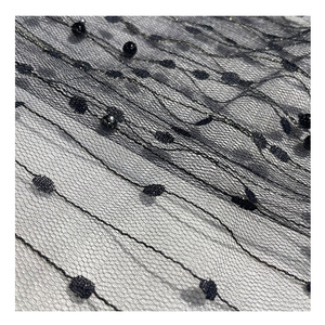 Vải Tuyn Lưới Thêu Đính Cườm Cho Trang Phục 2022 Shaing Pengda Dệt <span class=keywords><strong>Nylon</strong></span> Polyester Pursh Xoắn Đổ Xô Mô Hình Tulle Lưới Thêu Hạt Vải Cho Trang Phục - Product Image 4