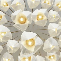 Lustre Firelux en céramique blanche, design moderne et luxueux, en forme de bourgeon floral, pour hall d'hôtel, chambre et salon