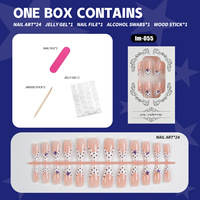 Ongles en gel longue durée à presser, couvrance totale, réutilisables, 24 pièces avec colle pour usage quotidien