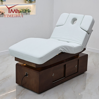 Table de massage électrique de luxe pour salon de beauté, 4 moteurs, réglable, chauffante, avec rangement, pour soins du visage et spa