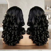 Perruques Lace Front en Cheveux Humains de Luxe Qualité 12A Brésiliennes Vietnamiennes HD Transparentes Sans Colle Pré-épilées, Prêtes à Porter, Bouclées Effet Œuf Brutes