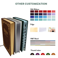 Fabricant de livres de prière en cuir PU à couverture rigide, service d'impression OEM direct usine, avec dorure à chaud, pour cadeaux d'église