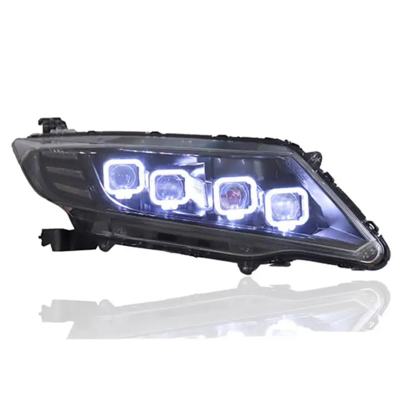 Lampu depan LED untuk HONDA City 20015-2019, lampu depan reparasi DRL Streamer lampu sorot rendah dan tinggi Aksesori Otomotif