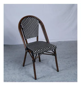 现代廉价威克藤背餐椅新罗外部拉坦花园餐椅户外家具花园餐椅