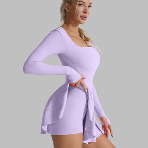 Combinaison de yoga respirante personnalisée, vêtements de sport de fitness, vêtements de gym, manches longues, une pièce, entraînement, femme, classique, vintage, rétro, jersey - Product Image 5
