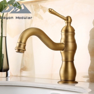 Robinet de baignoire de luxe Wayon en <span class=keywords><strong>laiton</strong></span> avec aérateurs et finition or vintage, mitigeur à poignée unique - Product Image 1