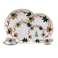 Service de table en porcelaine, assiettes en céramique de noël, service de vaisselle en porcelaine
