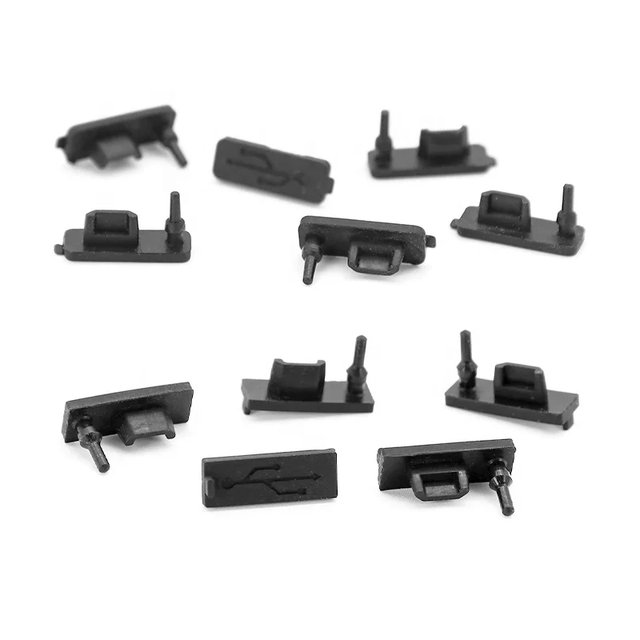 TAZE Silicone Micro USB Jack Dust Plug with Tail / USB Type C Silicone Rubber Protector Anti Dust Cover Plug AI417