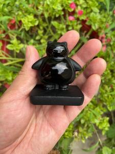 Commercio all'ingrosso guarigione naturale pietra di cristallo intaglio ossidiana nera personaggio dei cartoni animati sculture animali sculture pokeman <span class=keywords><strong>pikachu</strong></span> - Product Image 5