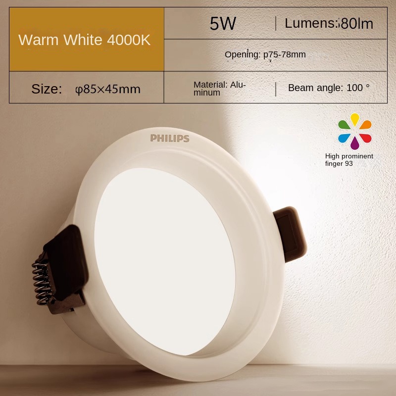 Downlight 5W [apertura 75-78mm] [blanco cálido]