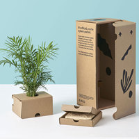 Boîtes d'emballage en carton kraft imprimé avec logo et taille personnalisée pour plantes vivantes